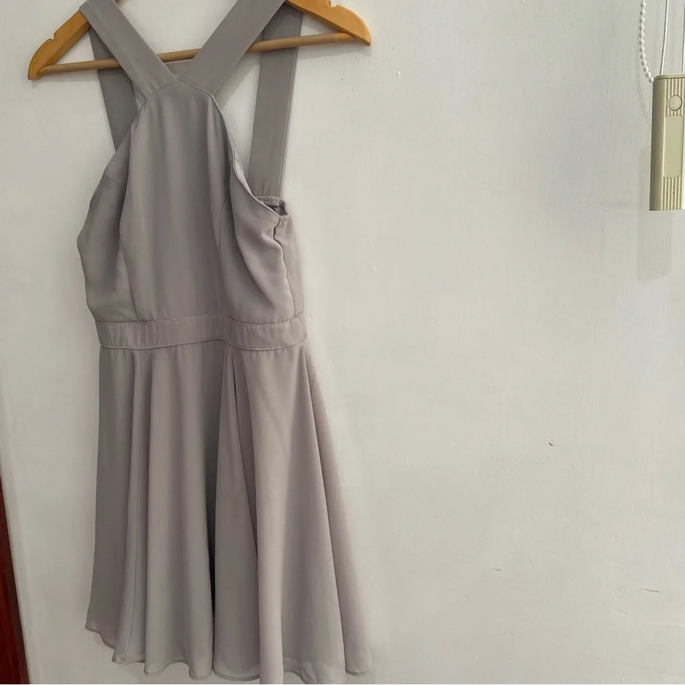 Lulu’s S Forevermore Grey Skater Dress - Picture 9 of 12